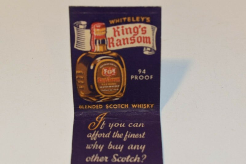 King's Ransom Scotch Whiskey Advertising 20 Strike Matchbook Cover