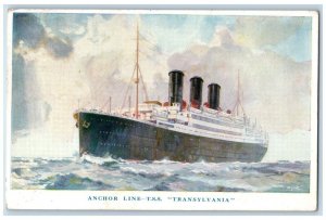 c1931 Anchor Line TSS Transylvania Steamer Cruise Ship Glasgow Vintage Postcard 