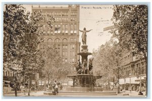 1913 Fountain Square City View Cincinnati Ohio OH RPPC Photo Posted Postcard