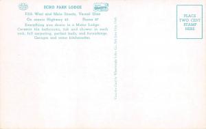 Vernal Utah 1950-60s Postcard Echo Park Lodge