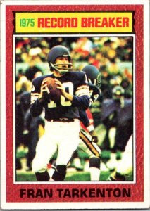 1976 Topps Football Card '75 Record Breaker Fran Tarkenton Vikings sk4680