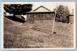 Fernleigh Lodge Ontario Canada Postcard The Manor 1930's Posted RPPC Photo