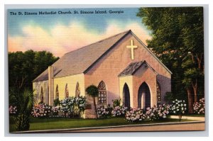 Vintage 1940s Postcard St. Simons Methodist Church, St. Simons Island, Georgia
