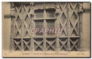 Old Postcard Le Mans Window of the House of the Queen of Queen Berengere