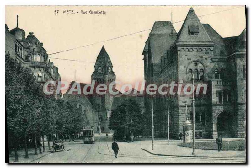 Old Postcard Metz Rue Gambetta