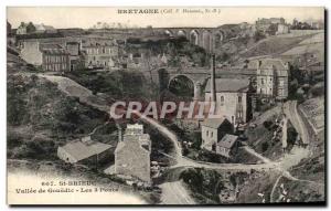 Old Postcard St Brieuc Vallee Gouédic The 3 Bridges