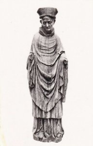 Museum Postcard - Figure of St Aubin - Carved Oak - French - 15th Century ZZ2188