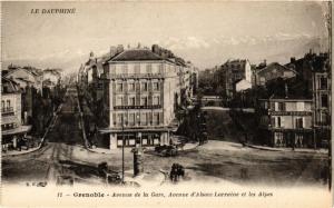 CPA GRENOBLE - Avenue de la Gare Avenue d'Alsace-Lorraine et les ALPES (164754)