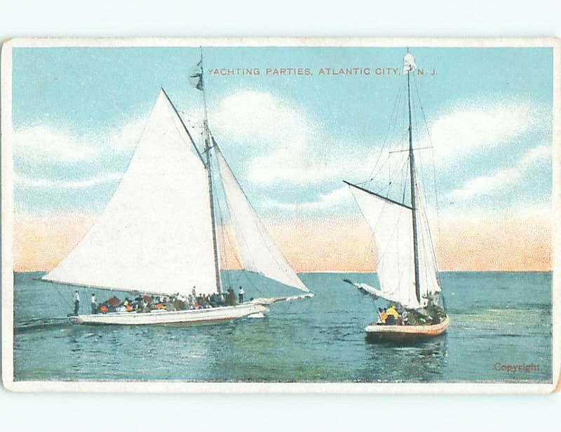 Unused Pre-1907 SAIL BOAT & YACHTING PARTIES Atlantic City New Jersey NJ Q1292