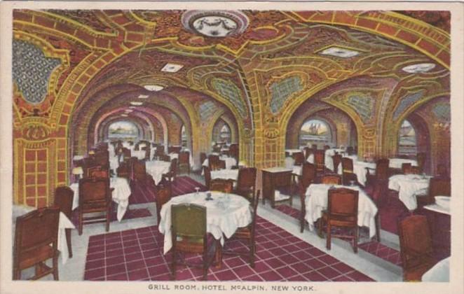 New York City Hotel McAlpin The Grill Room 1923