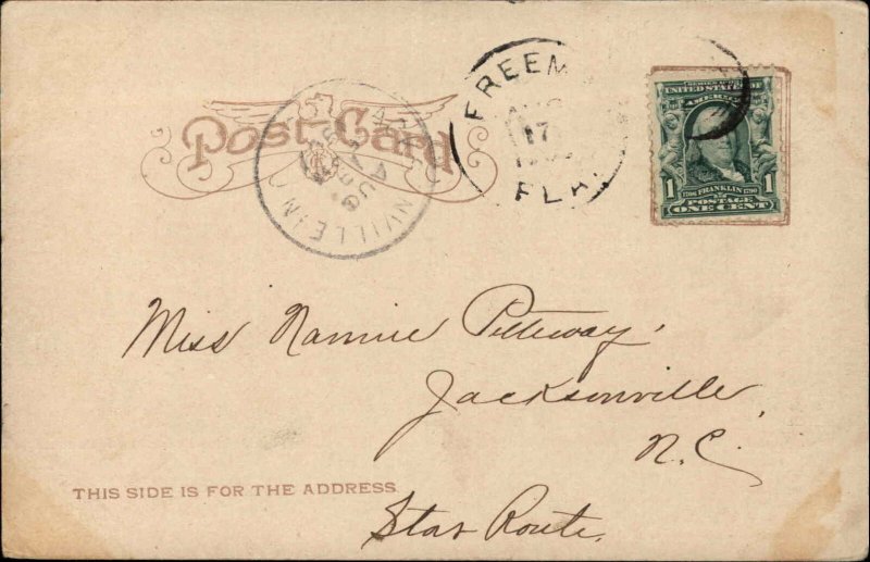 Orlando Florida FL Bird's Eye View c1910 Vintage Postcard