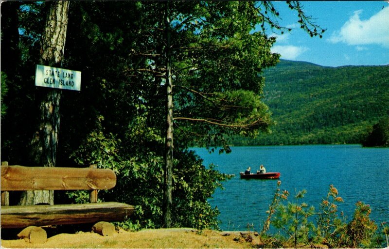 Lake George Glen Island Georgia Vintage Postcard GAOutdoors Camping Boating