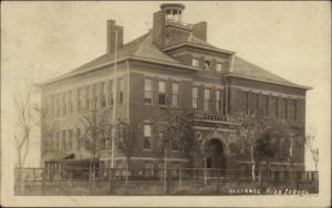 Alliance NE High School c1920 Real Photo Postcard