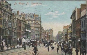 Wales Postcard - Cardiff, St Marys Street. Glamorgan. Posted 1922  RS36787