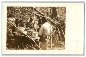 c1910's Cottolene Picnic Cooking Camping RPPC Photo Unposted Antique Postcard