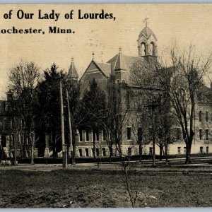 c1910s Rochester, MN Lady Lourdes Goettings Minn Street View Roadside Minn A195