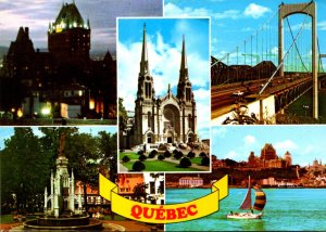 Canada Quebec Multi View Showing Chateau Frontenac and More 1987