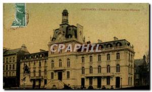 Old Postcard Coutances L & # 39Hotel From City And The Calsse d & # 39Epargne