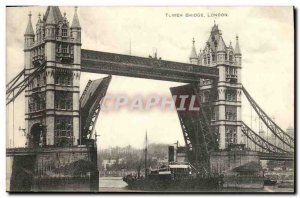 Old Postcard London Tower Bridge Boat