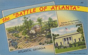 Atlanta GA, Civil War Cyclorama, Battle of Atlanta, 1930-45 Linen