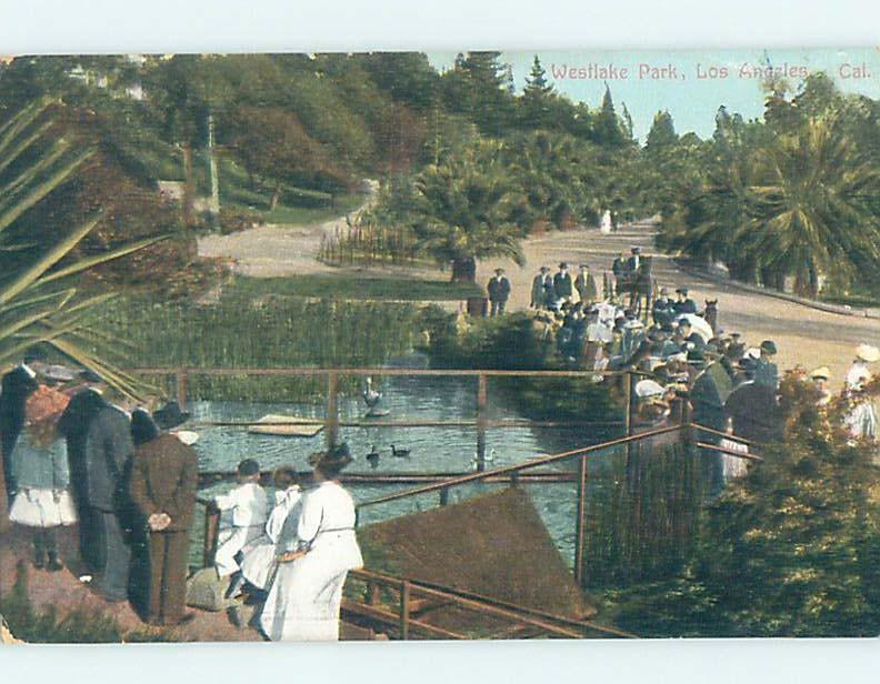 Divided-Back DUCK POND AT WESTLAKE PARK Los Angeles California CA H3763