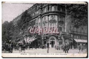 Old Postcard Paris Theater du Vaudeville and Boulevard of the Italians