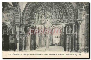 Old Postcard Vezelay Basilica Madeleine Open House Narthex View the Nave