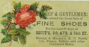 1880's Scott's Fine Shoes Herman & Murohy's, E.C Burt's, Cox, Pinney, Etc.. F83