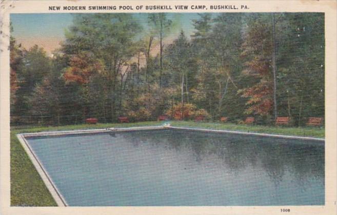 Pennsylvania Bushkill Modern Swimming Pool Of Bushkill Camp 1941