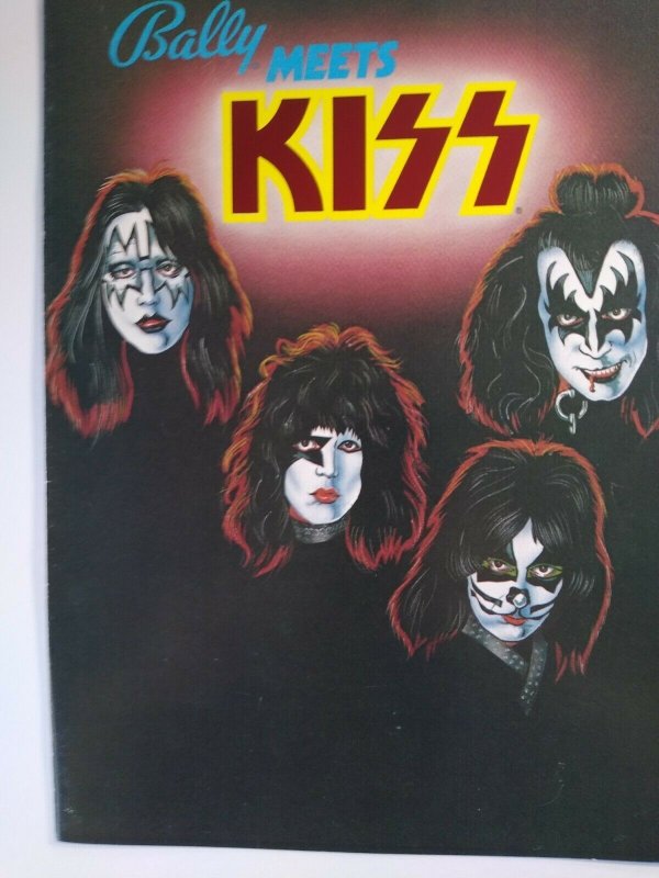 Kiss Pinball FLYER Original Bally 1979 Foldout Artwork Sheet Hard Rock Music 