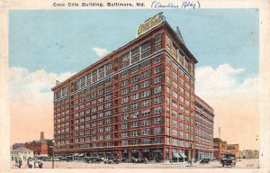 Baltimore Maryland Coca Cola Building Street View Antique Postcard K99786