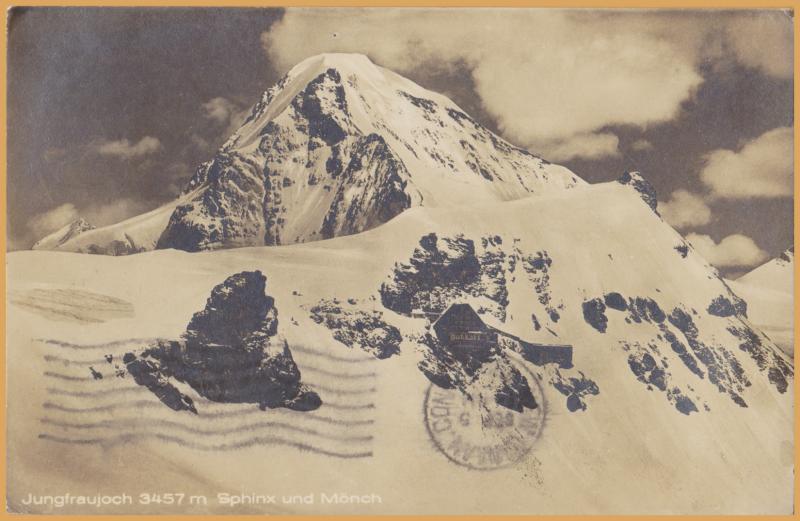 RPPC-Bernese Alps, Switzerland-Jungfraujoch, Chalet near Sphinx & Mnch 1928