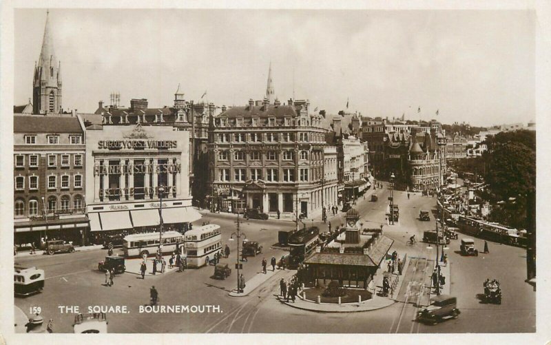 Bournemouth square 1932 real photo postcard correspondence Switzerland Lausanne