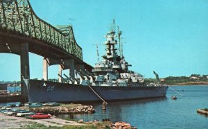 Vintage Postcard 1966 U.S.S. Steamer Ship State Pier Fall River Massachusetts MA