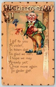 Valentine~TUCK Leatherette~Old Fella: I Gif to You a Violet~Token That We Met