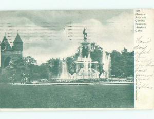 Pre-1907 very early view - ARCH AND FOUNTAIN Hartford Connecticut CT n6924