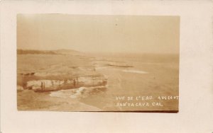 H90/ Santa Cruz California Postcard RPPC c1910 Vue De L'eau Shoreline 36