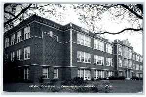 c1950's High School Building Columbus Nebraska NE RPPC Photo Vintage Postcard