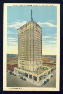 Birmingham, Alabama/AL Postcard, Hotel Thomas Jefferson, Old Cars