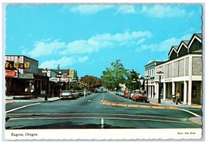 Eugene Oregon OR Postcard 13th St. University Of Oregon c1960's Vintage Cars