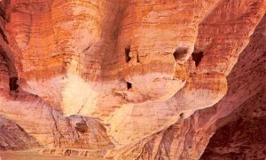 Caves near Khirbet Qumran Dead Sea Jordan Writing on back 