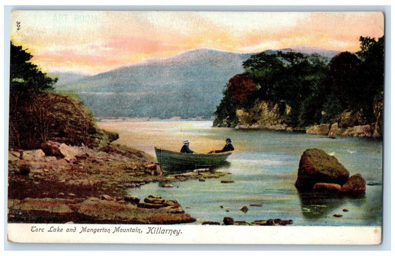 c1910 Torc Lake and Mangerton Mountain Killarney Ireland Antique Postcard