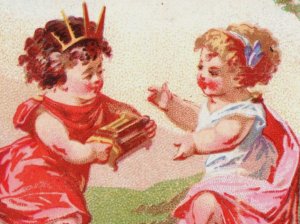 1880s French Victorian Trade Cards Pandora's Box & Peruvian Singer Lot Of 2 F133