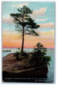 1913 Houghton Point Lone Pine Lone Rock Washburn Wisconsin WI Vintage Postcard 