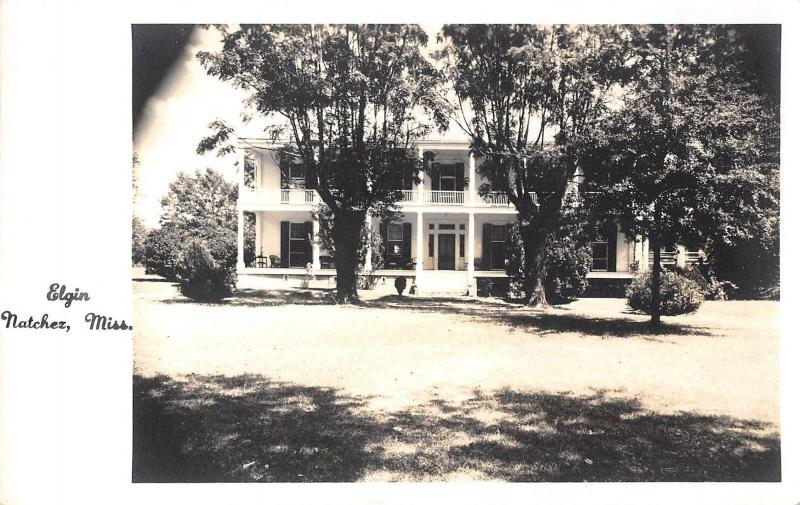 Natchez Mississippi Elgin Exterior Front View Real Photo Postcard V20726