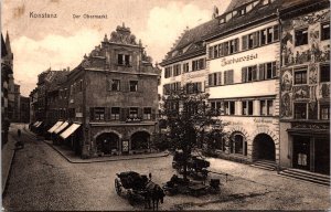 Germany Konstanz Der Obermarkt Vintage Postcard 09.99