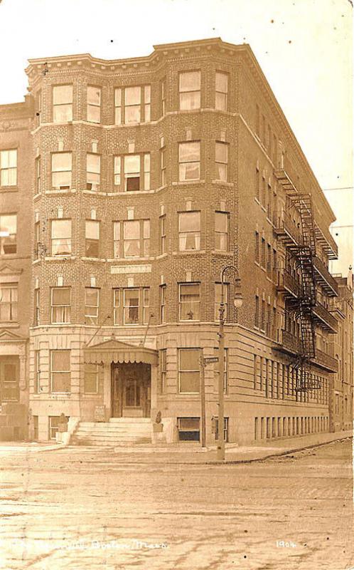 Boston MA The Arnold 844 Beacon Street RPPC Postcard