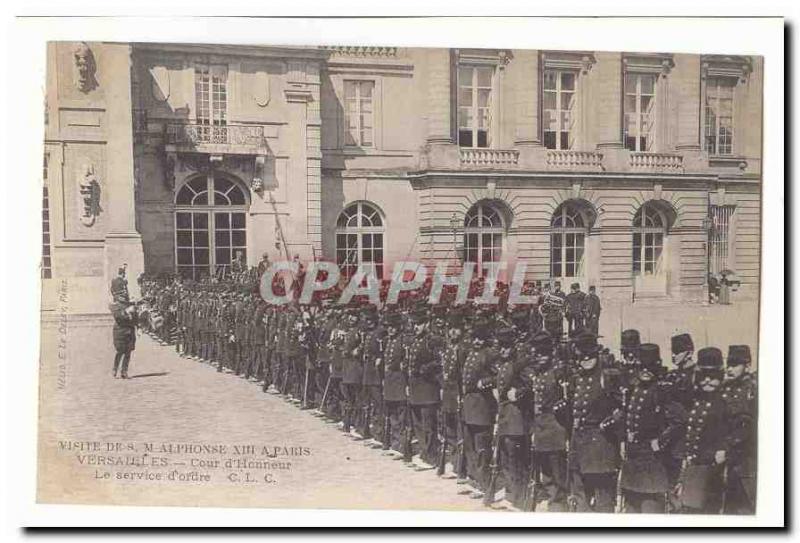 Visit SML Alfonso XIII in Paris Old Postcard Versailles Court & # 39honneur T...