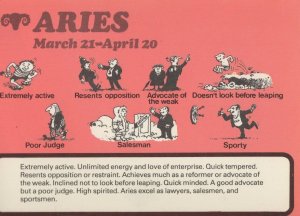 Aries Sportsman Judge Opposes Advocate Jumper Astrology Postcard