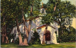 Vtg St Simons Island Georgia GA Catholic Chapel Frederica Road 1940s Postcard